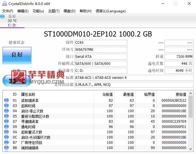 硬盘检测工具 CrystalDiskInfo v9.7.2中文正式版